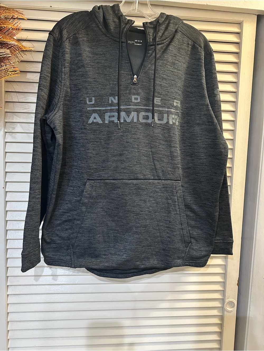 Under Armour Men's Charcoal Gray Half-Zip Hoodie Sweater